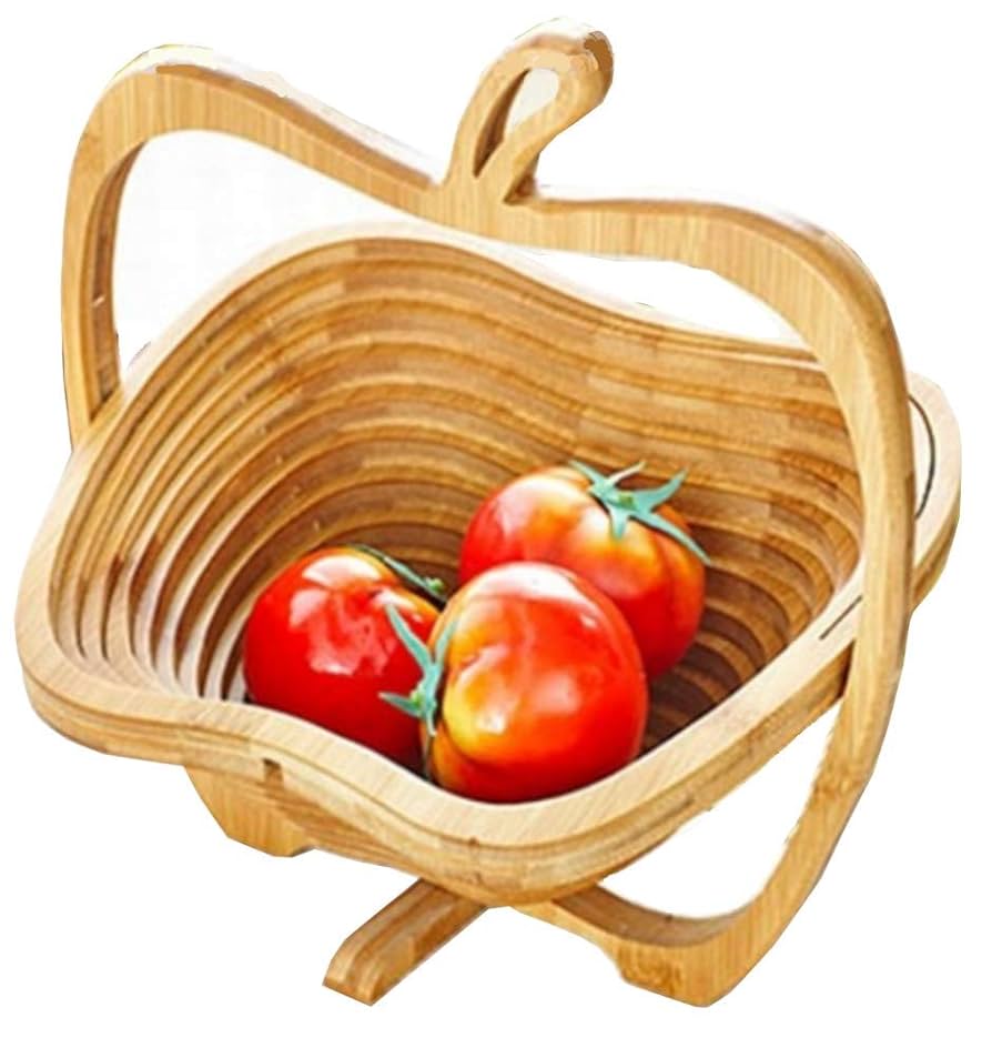 Amazon｜バスケット 折りたたみ かご フルーツバスケット 竹製